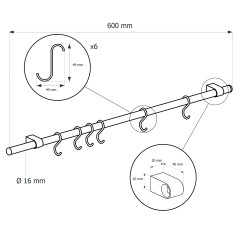 Reling Twist czarny mat