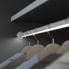Drążek do szafy Classic LED biały mat