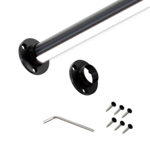 Led PRO I drążek do szafy fi 25 mm czarny struktura 200 cm