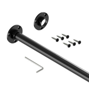 Mini drążek do szafy fi 16 mm czarny struktura 200 cm
