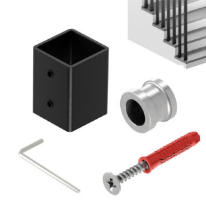 Harfa Slim K uchwyt końcowy balustrady 25x25 mm czarny struktura