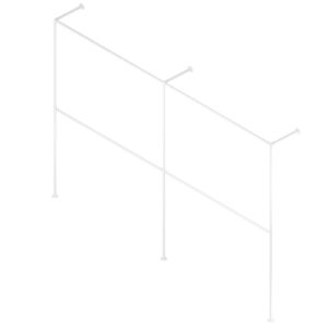 Hotse Twin II wieszak loftowy na ubrania fi 25mm 300x200 biały mat