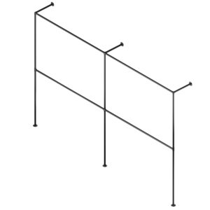 Hotse Twin II wieszak loftowy na ubrania fi 25mm 300x200 czarny mat