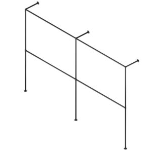 Hotse Twin II wieszak loftowy na ubrania fi 25mm 300x200 czarny struktura