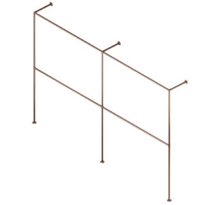 Hotse Twin II wieszak loftowy na ubrania fi 25mm 300x200 miedziany mat