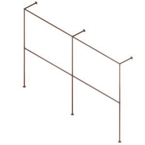 Hotse Twin II wieszak loftowy na ubrania fi 25mm 300x200 brąz struktura