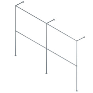 Hotse Twin II wieszak loftowy na ubrania fi 25mm 300x200 antracyt struktura