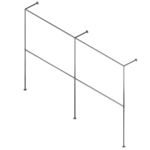 Hotse Twin II wieszak loftowy na ubrania fi 25mm 300x200 grafit