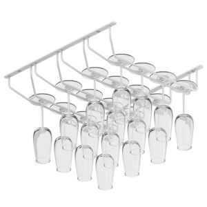 Alko wieszak na kieliszki do wina 4 rzędowy biały mat