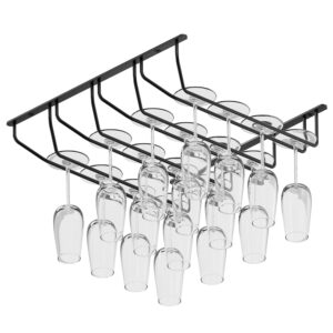 Alko wieszak na kieliszki do wina 4 rzędowy czarny mat