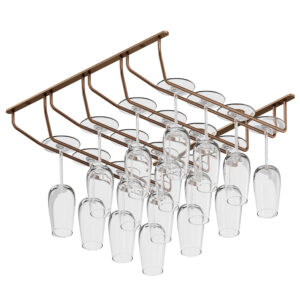 Alko wieszak na kieliszki do wina 4 rzędowy miedziany mat