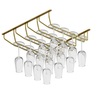 Alko wieszak na kieliszki do wina 4 rzędowy złoty mat