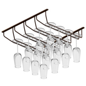 Alko wieszak na kieliszki do wina 4 rzędowy brąz struktura