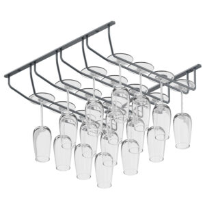 Alko wieszak na kieliszki do wina 4 rzędowy antracyt struktura