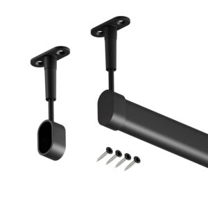 Hanger drążek do szafy owalny czarny struktura 148 cm