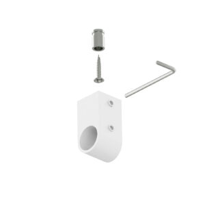 Twist U mocowanie drążka / relingu fi 16 mm biały mat