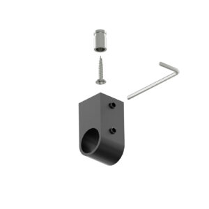 Twist U mocowanie drążka / relingu fi 16 mm czarny mat