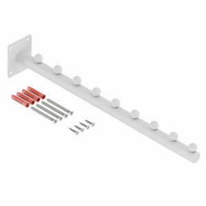 Piko wieszak naścienny prosty na ubrania okrągły biały mat