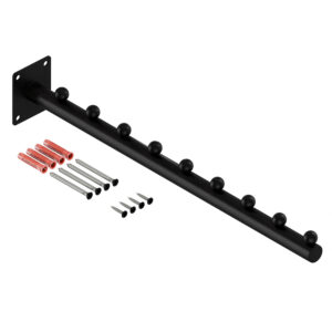 Piko wieszak naścienny prosty na ubrania okrągły czarny struktura