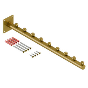 Piko wieszak naścienny prosty na ubrania okrągły złoty mat