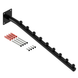 Luna wieszak naścienny skośny na ubrania okrągły czarny mat