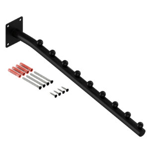 Luna wieszak naścienny skośny na ubrania okrągły czarny struktura