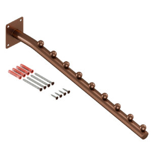 Luna wieszak naścienny skośny na ubrania okrągły miedziany mat