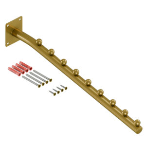 Luna wieszak naścienny skośny na ubrania okrągły złoty mat