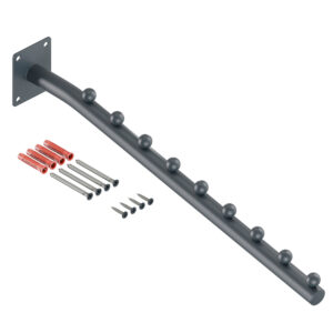 Luna wieszak naścienny skośny na ubrania okrągły antracyt struktura