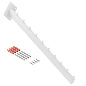 Bali wieszak naścienny skośny na ubrania owalny biały mat