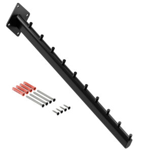 Bali wieszak naścienny skośny na ubrania owalny czarny mat