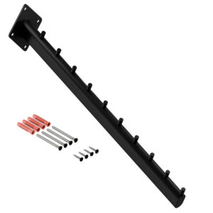 Bali wieszak naścienny skośny na ubrania owalny czarny struktura