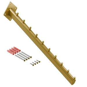 Bali wieszak naścienny skośny na ubrania owalny złoty mat