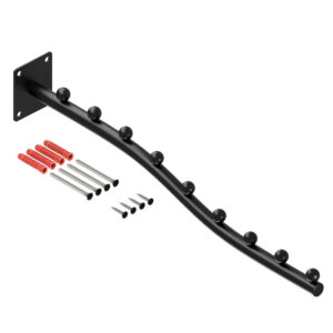 Panama wieszak naścienny skośny na ubrania owalny czarny mat