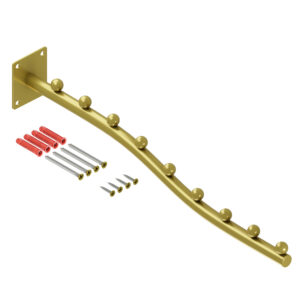 Panama wieszak naścienny skośny na ubrania owalny złoty mat