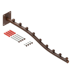 Panama wieszak naścienny skośny na ubrania owalny brąz struktura