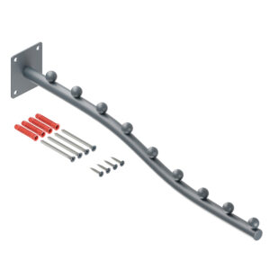 Panama wieszak naścienny skośny na ubrania owalny antracyt struktura