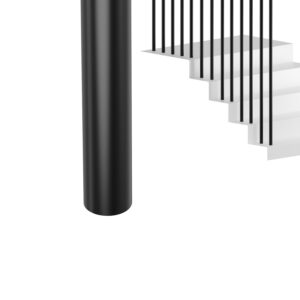 Drążek fi 20 mm x 1,5 mm rura do szafy balustrady czarny mat 148 cm