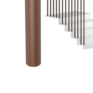 Drążek fi 20 mm x 1,5 mm rura do szafy balustrady brąz struktura 200 cm