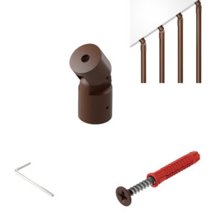 Nebo K uchwyt końcowy skośny regulowany 0-180 ° do balustrady fi 25 mm brąz struktura