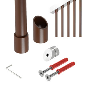 Harfa Nexo balustrada skośna 32° fi 25 mm brąz struktura 148 cm