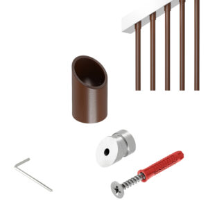 Nexo K uchwyt końcowy skośny 32° balustrady fi 25 mm brąz struktura