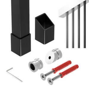 Harfa Paxo 36 balustrada skośna 36° profil 25 x 25 mm czarny mat 295 cm