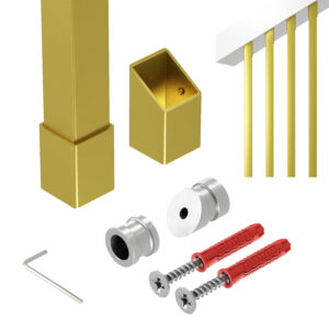 Harfa Paxo 36 balustrada skośna 36° profil 25 x 25 mm złoty mat 295 cm