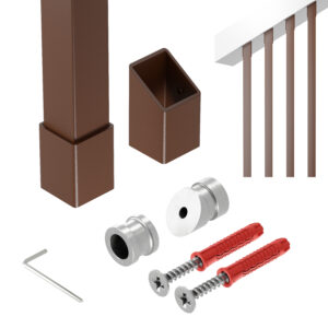 Harfa Paxo 36 balustrada skośna 36° profil 25 x 25 mm brąz struktura 295 cm