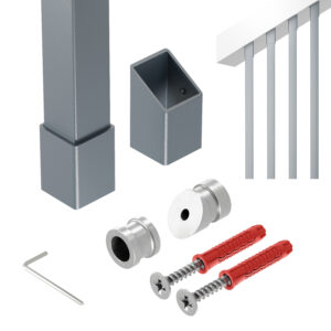 Harfa Paxo 36 balustrada skośna 36° profil 25 x 25 mm antracyt struktura 295 cm