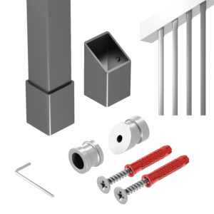 Harfa Paxo 36 balustrada skośna 36° profil 25 x 25 mm grafit 295 cm