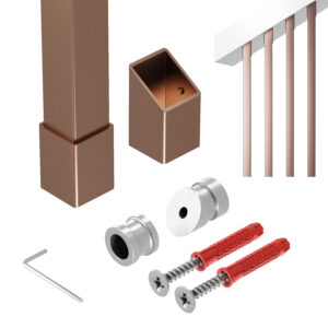 Harfa Paxo balustrada skośna 32° profil 25 x 25 mm miedziany mat 400 cm