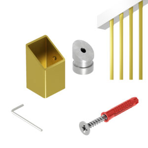 Paxo K uchwyt końcowy skośny 32 stopnie balustrady 25 x 25 mm złoty mat