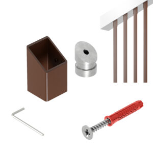 Paxo K uchwyt końcowy skośny 32 stopnie balustrady 25 x 25 mm brąz struktura